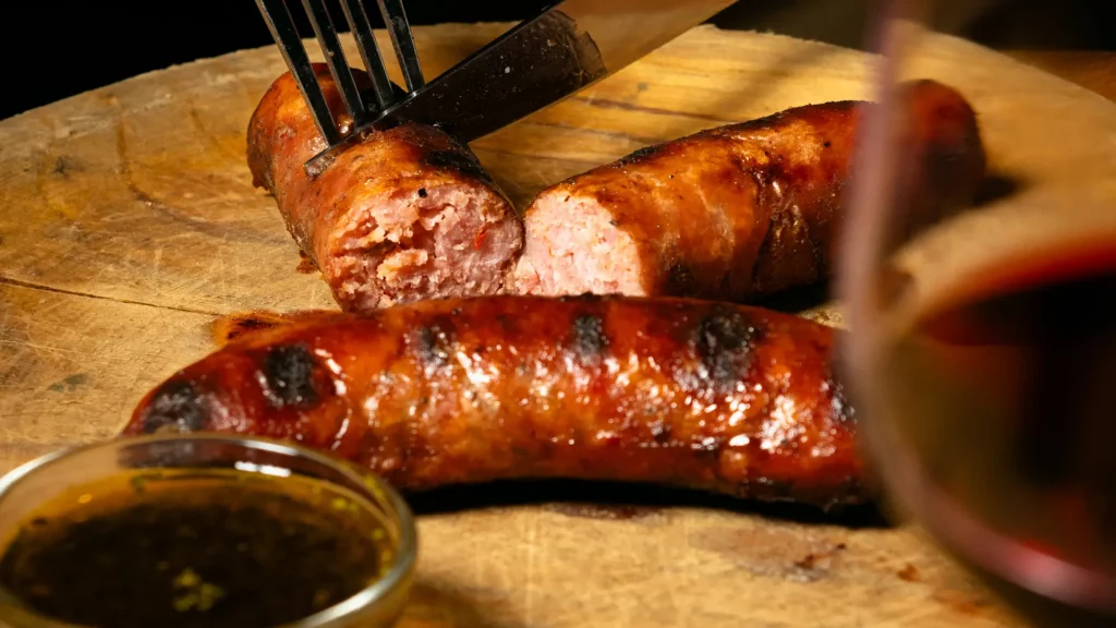 Chorizo criollo argentino a la brasa, entrante del restaurante La Madurada steakhouse en Barcelona, Horta y Sant Andreu